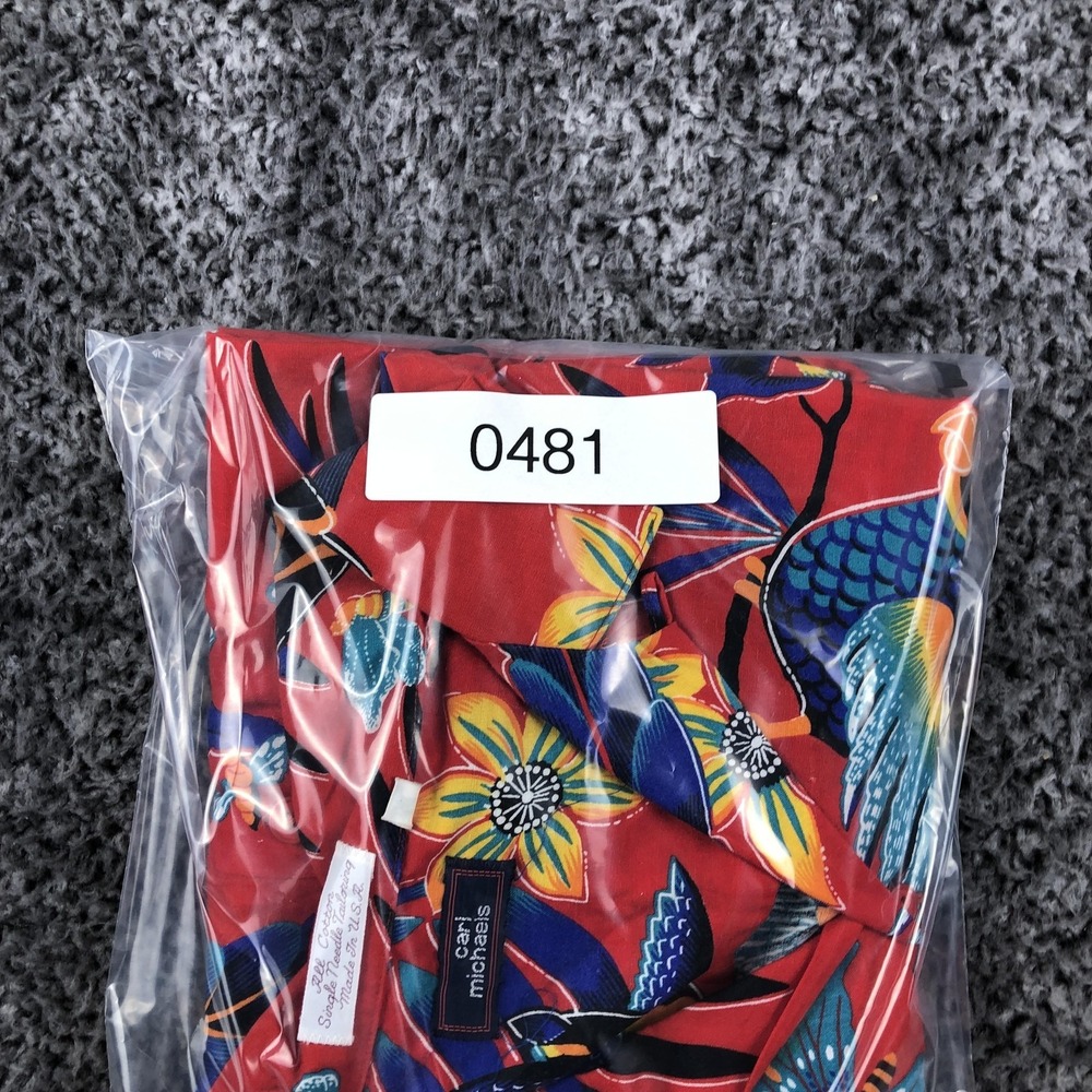 Vintage Carl Michaels Shirt Mens XL Red Parrot Hawaiian Short Sleeve Made‎ USA - Picture 9 of 9